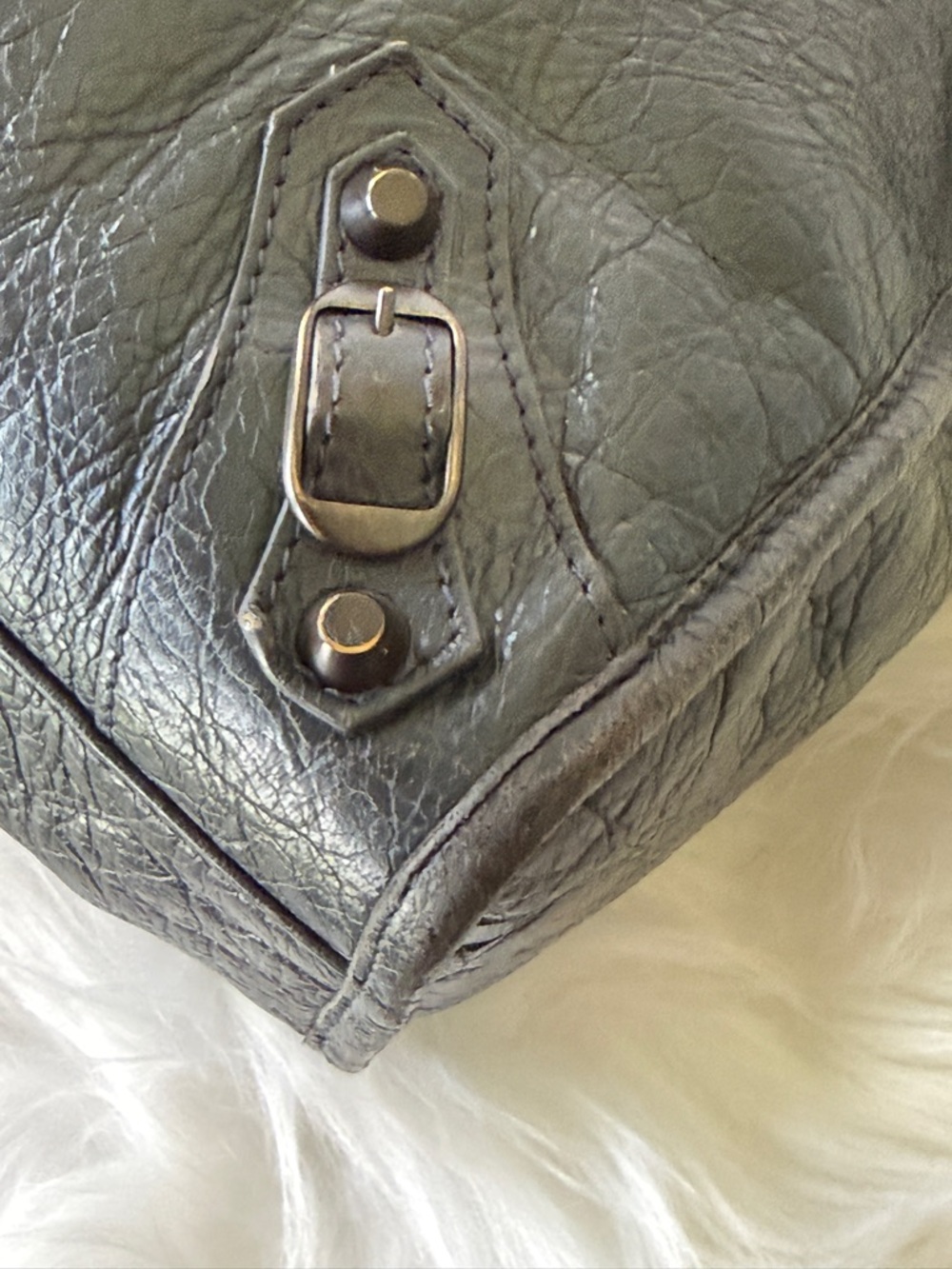 BALENCIAGA CITY BAG GRAY ANTHRACITE GREY W/MIRROR S/S 2014 - Picture 5 of 11